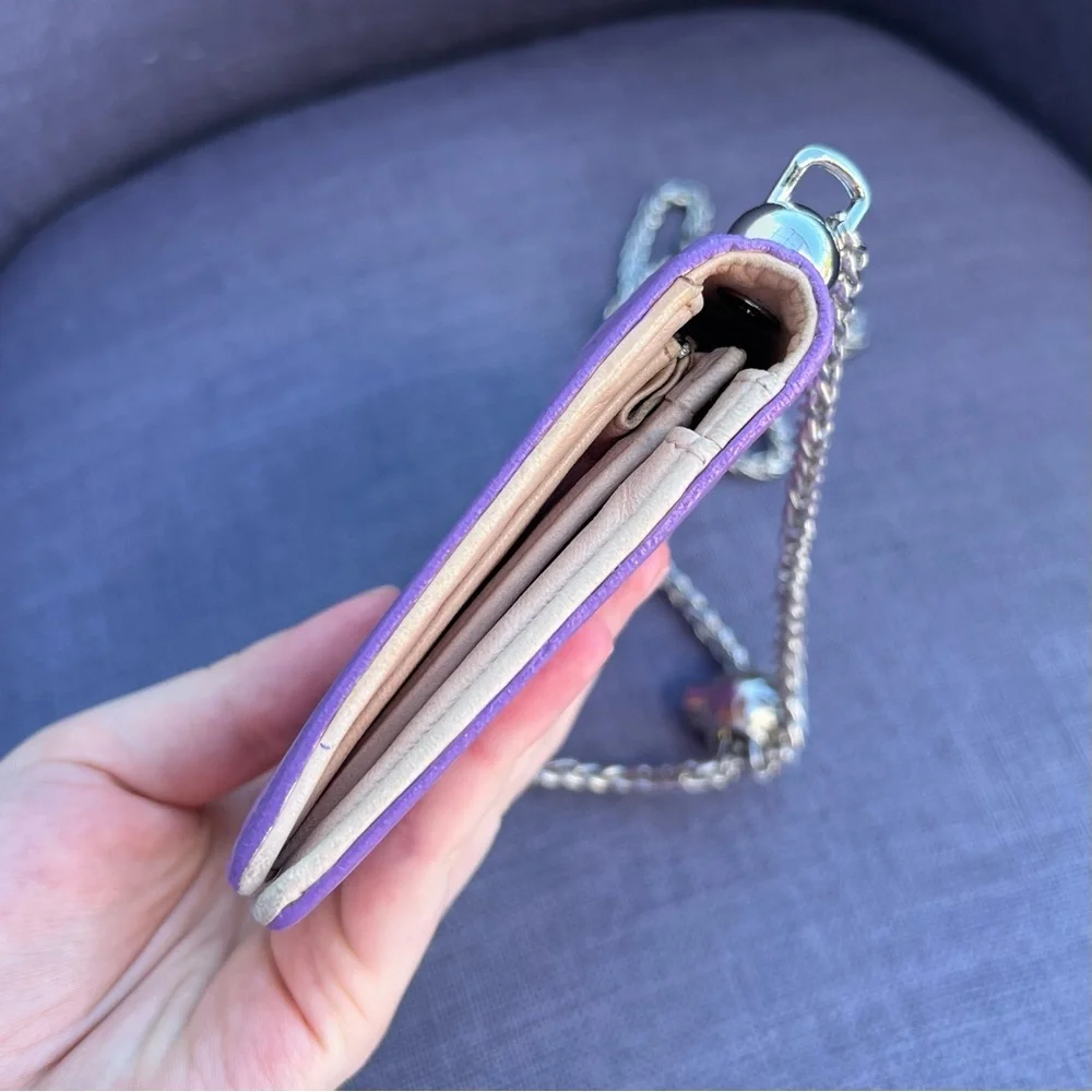 CHANEL Iridescent Purple Camellia CC
Logo Leather Long Bifold Wallet Purse - Picture 8 of 9